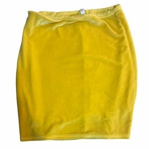 Lucy in the Sky Yellow Velvet Skirt - S